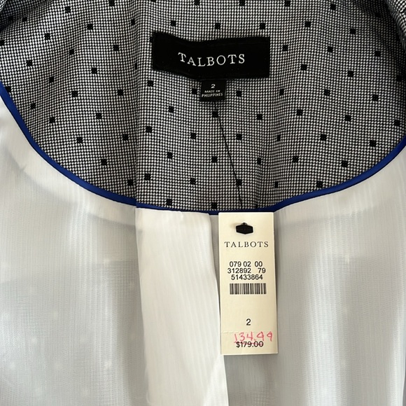 NWT Talbots blazer sz 2 dark navy (almost black) with 3/4 length sleeves - Picture 6 of 8